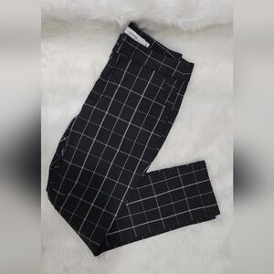 JustFab Womens Black Grid Pattern Pants